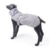 New Style Dog Winter Jacket with Waterproof Warm Polyester Filling Fabric-(gray, size L)