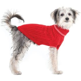 Fashion Pet Cable Knit Dog Sweater (Option: Red  XXLarge (29")