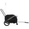 Pet Bike Trailer Gray and Black Oxford Fabric and Iron